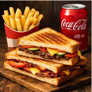Home beef burger combo